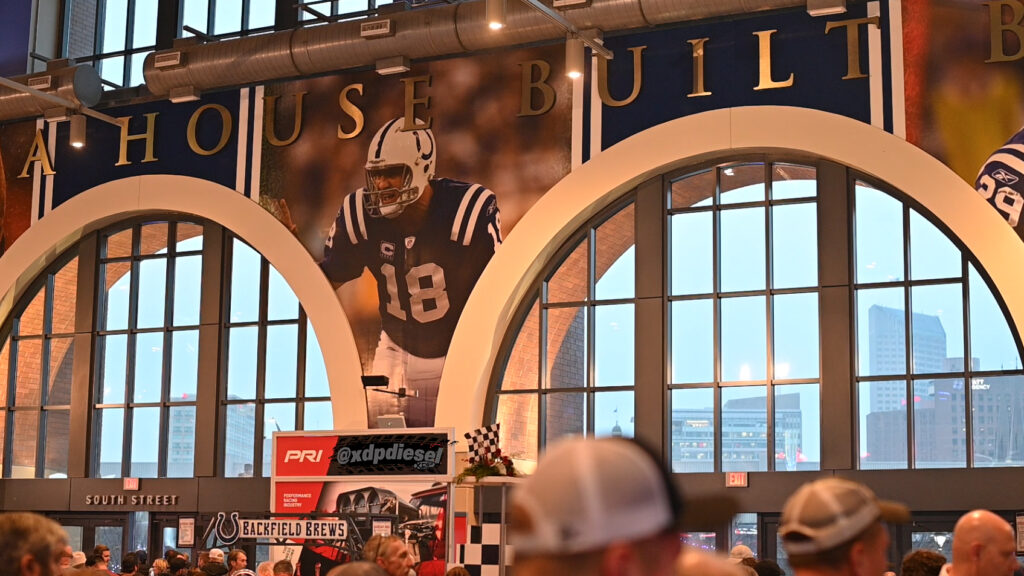 Lucas Oil Stadium Peyton Manning banner