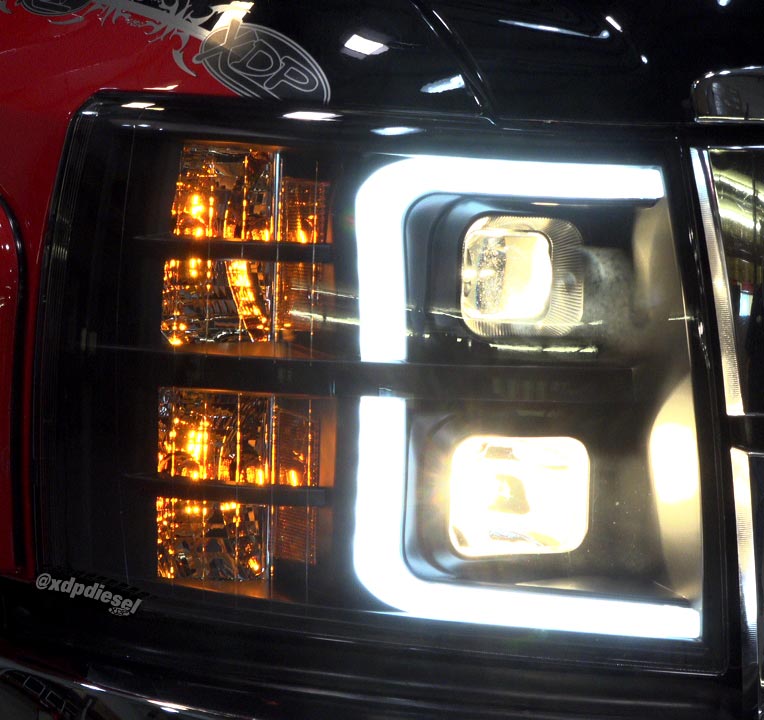 Anzo Plank Projector Headlights on XDP LMM Duramax