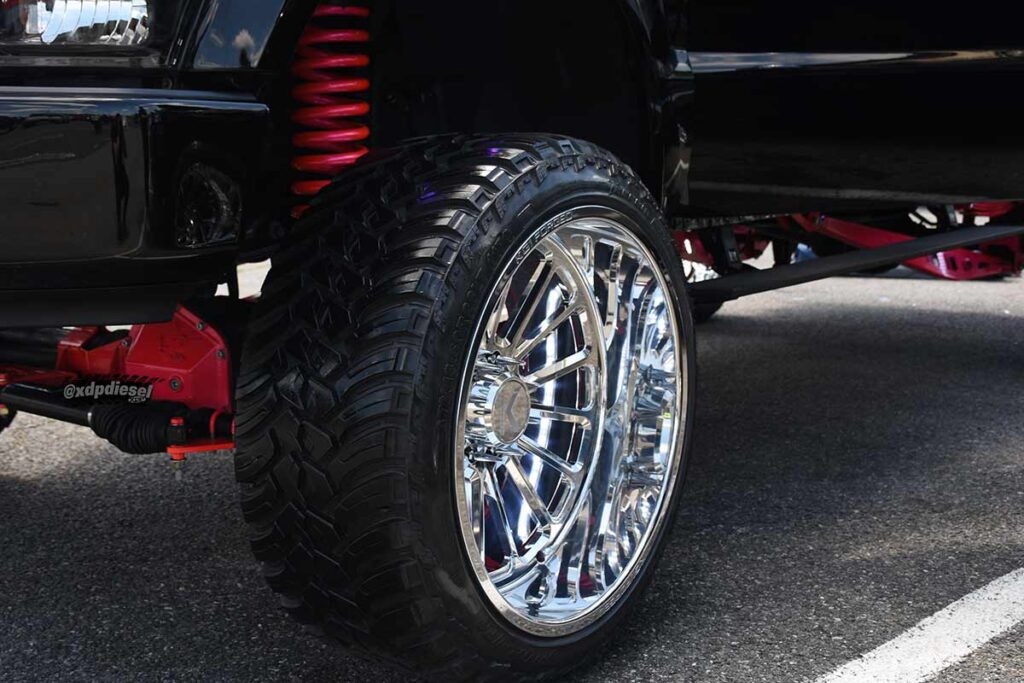 XDP Truck Mania Kenzie Ramsey's 2008 Ford F250's wheels, tires, and suspension
