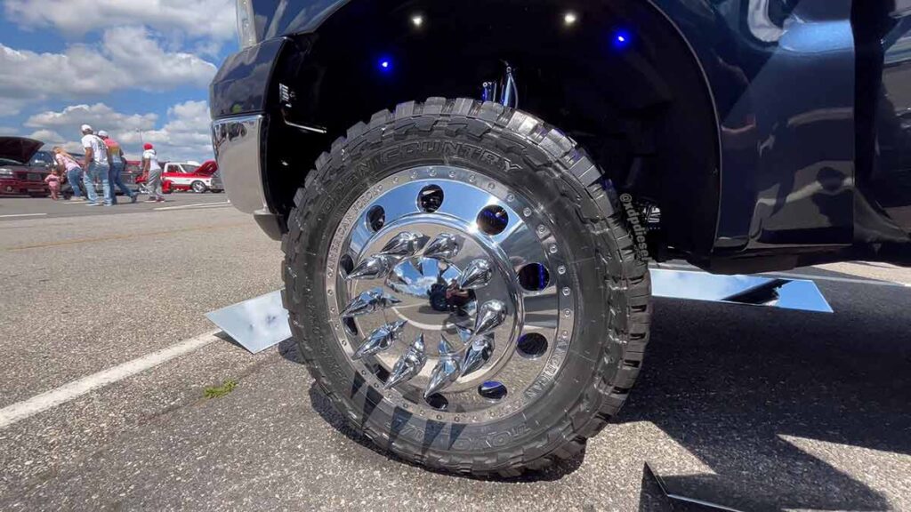 XDP Truck Mania Dave Ramsey's 2003 Ford F350 rock lights, wheels, and tires
