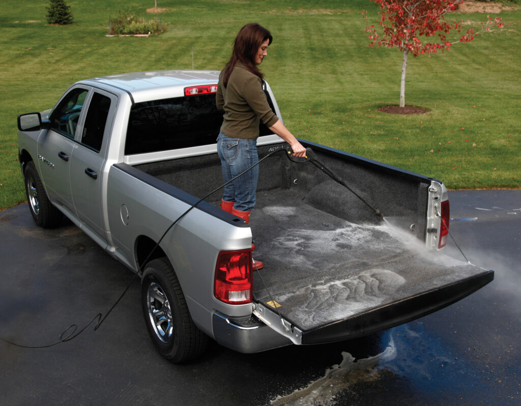 BedRug Classic Bed Liner being cleaned