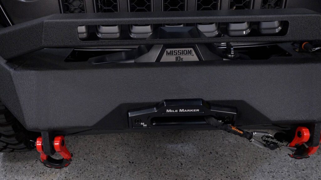 Mile Marker Mission Series Winch installed on a front bumper