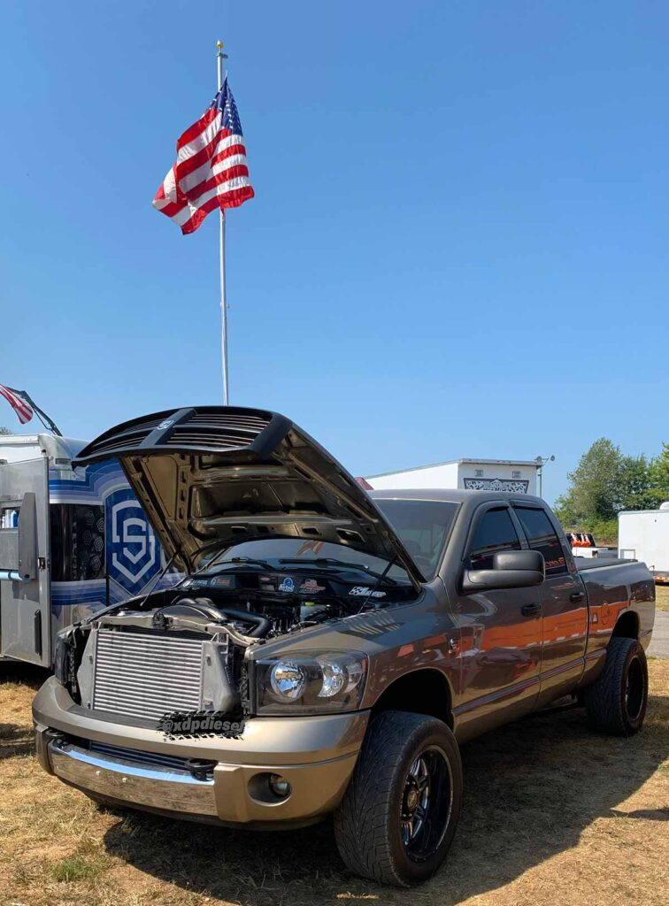 Dodge Ram Diesel & American Flag at Scheid Diesel Extravaganza 