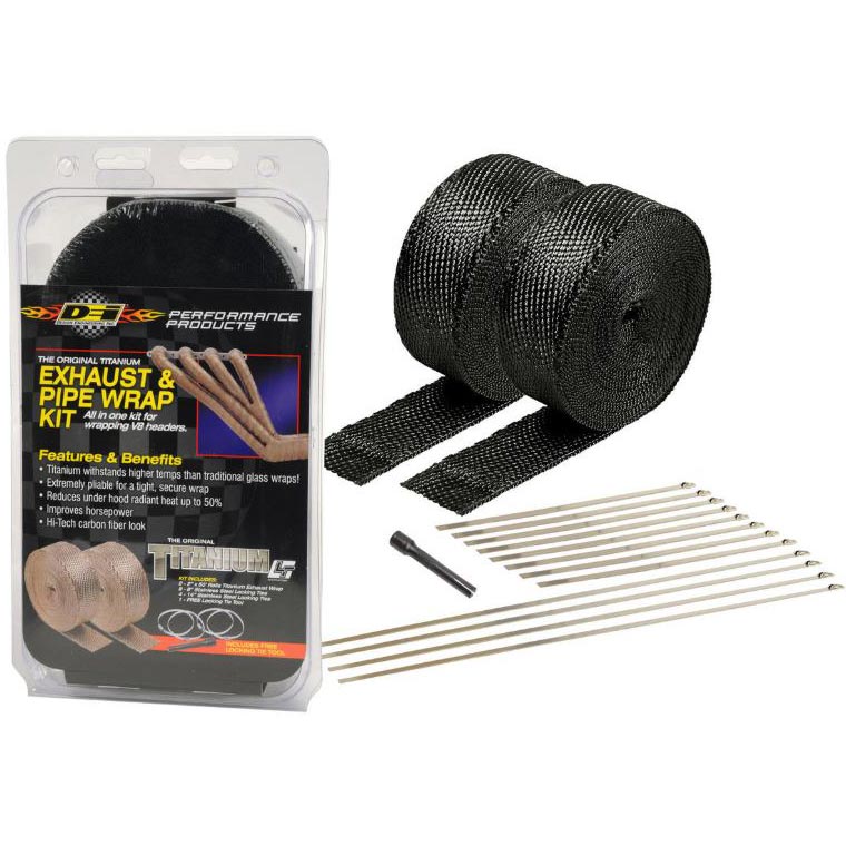 DEI 010073 Black Titanium Exhaust Wrap With Locking Tie & Tool Kit XDP