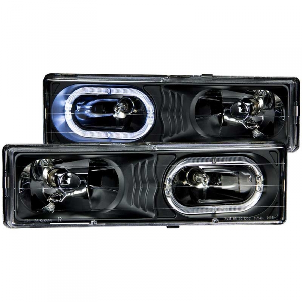 Image 1 for Anzo Black Crystal Headlights With LED Halo 111007