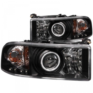Head Lights Dodge 5 9l Mins 1998 2002 Lighting Xdp Anzo Dodge Ram Projector With Halo Black 111065