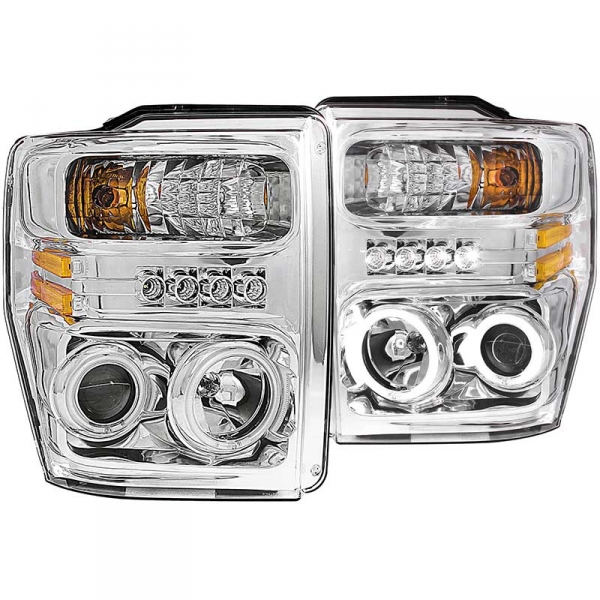 Image 1 for Anzo Chrome Projector Headlights With LED Halo 111167