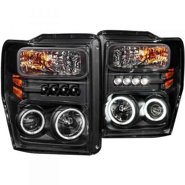 Image 1 for Anzo Black Projector Headlights With LED Halo 111168