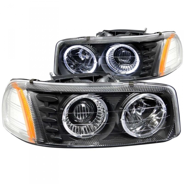 Image 1 for Anzo Black Projector Headlights With LED Halo 111192