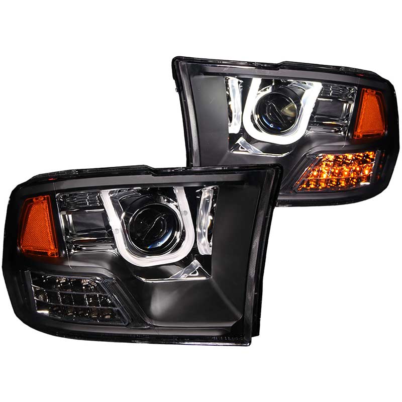 ANZO Projector Headlight Set w/ U-Bar Black | Toyota Tacoma (12-15) (111290)