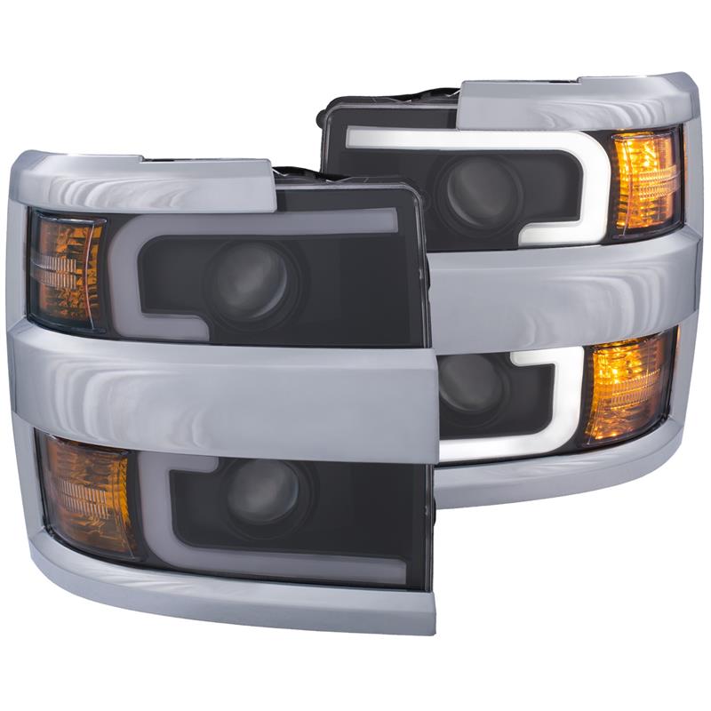 ANZO USA Projector Headlights w/ Plank Switchback Black | Jeep GC (17-22) (111418)