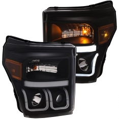 Anzo 111386 Black U-Bar Style Switchback Projector Headlights