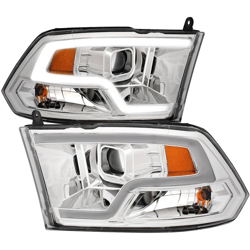 ANZO Projector Headlight Set w/ Plank Style Design Chrome w/ Amber | Ford F-150 (15-16) (111348)