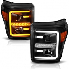 Anzo 111406 Black Plank Style Switchback Projector Headlights