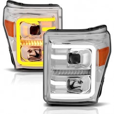 Anzo 111407 Chrome Plank Style Switchback Projector Headlights