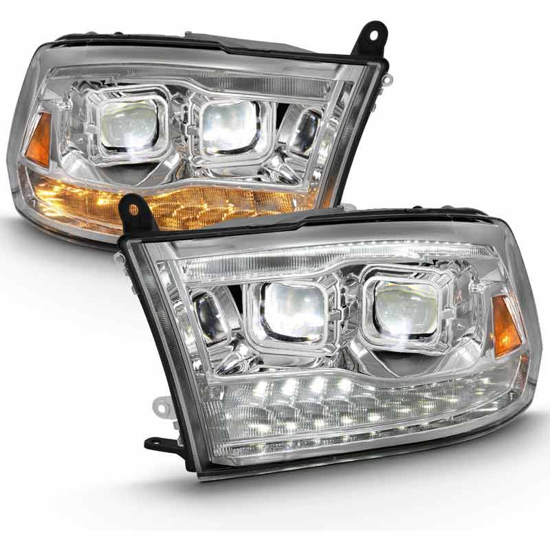 Anzo 111465 Chrome Plank Style Switchback Projector Headlights W