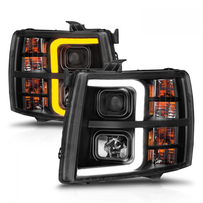 ANZO Projector Headlight Set w/ Plank Style Switchback Black Housing | Ford F-150 (18-20) (111509)