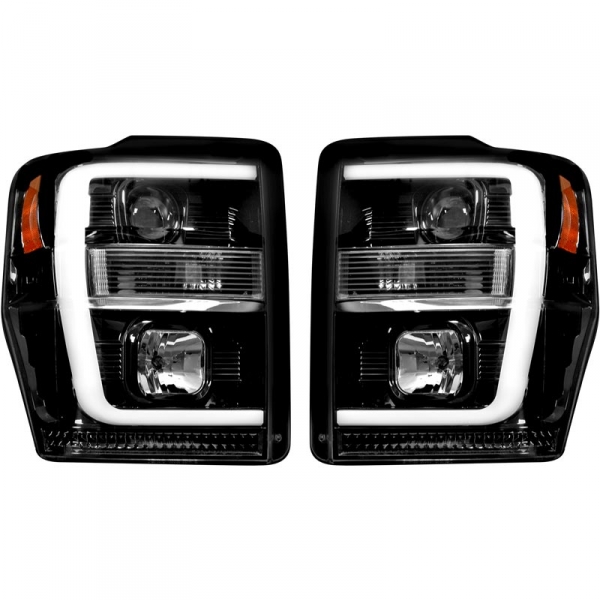 Image 1 for Recon 264196BKC Smoked Projector Headlights With OLED U-Bar