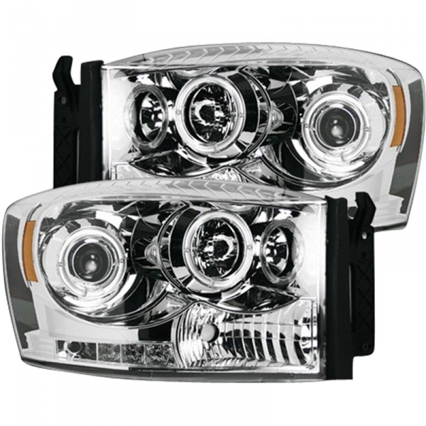 Image 1 for Recon 264199CL Clear Projector Headlights With LED Halos