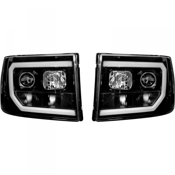 Image 1 for Recon 264271BKC Smoked Projector Headlights With OLED U-Bar