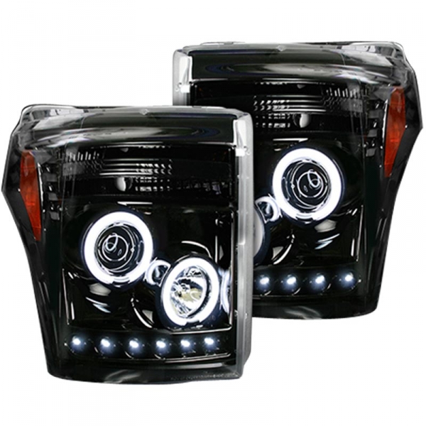 Image 1 for Recon 264272BKCC Smoked Projector Headlights With CCFL Halos