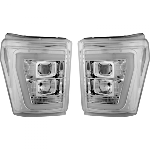 Image 1 for Recon 264272CLC Clear Projector Headlights With OLED U-Bar