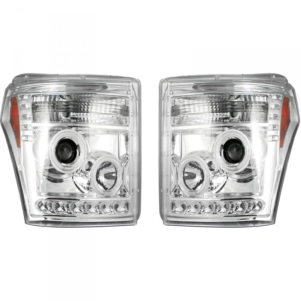 Image 1 for Recon 264272CL Clear Projector Headlights With LED Halos