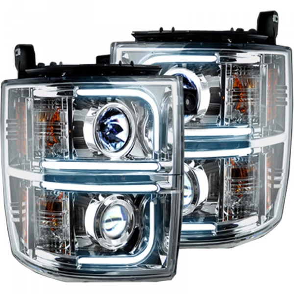 Image 1 for Recon 264296CLC Clear Projector Headlights With OLED U-Bar