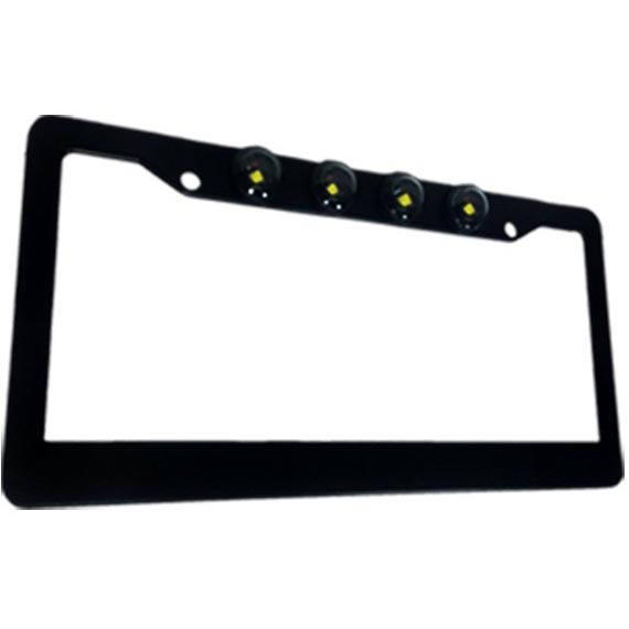 Recon 264310BK Black Aluminum License Plate Frame With Reverse Lights XDP