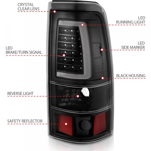 Anzo 311333 Black Plank Style LED Tail Lights | XDP