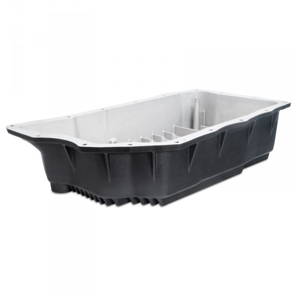 PPE Heavy-Duty Cast Aluminum Deep Transmission Pan - Brushed