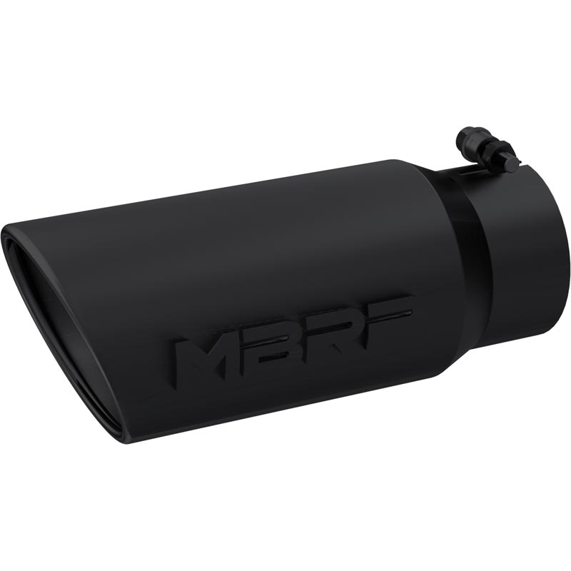 MBRP 12" BLACK EXHAUST TIP 4" INLET 5" OUTLET ANGLED ROLLED END T5051BLK