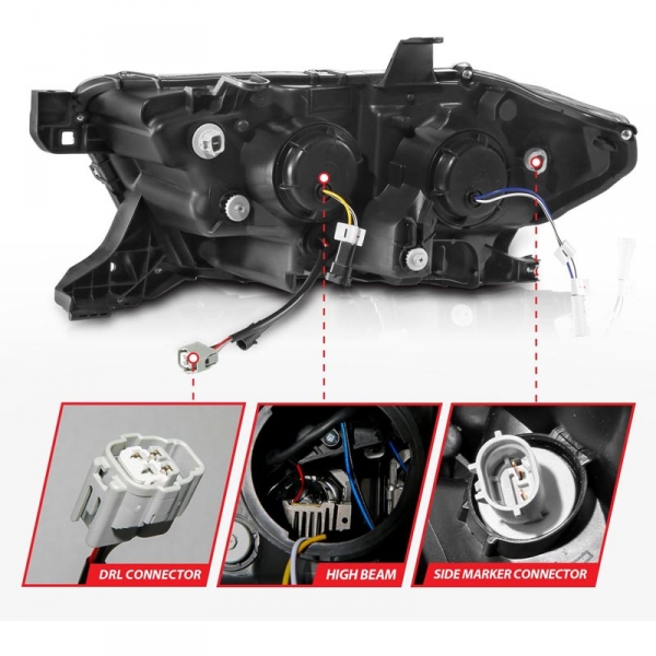 Anzo 111563 Black Plank Style LED Projector Headlights | XDP