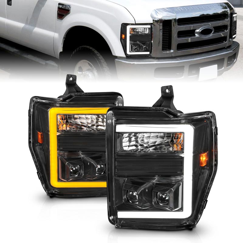 ANZO LED Headlights Plank Style Switchback Halo Black Amber Pair | Dodge Ram 1500 (09-18) (111464) main image 0