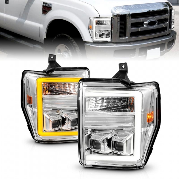 Image 1 for Anzo 111587 Chrome Plank Style Switchback LED Projector Headlights