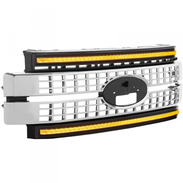 Image 1 for Morimoto XBG08 Chrome XBG LED Grille With Amber Daytime Running Lights