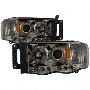 Head Lights Dodge 5 9l Mins 2003 2004 Lighting Xdp Spyder 5009999 Smoked Projector Headlights W Led Halo