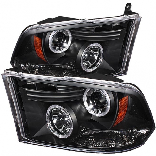 Black Projector HeadLights W/LED Halo