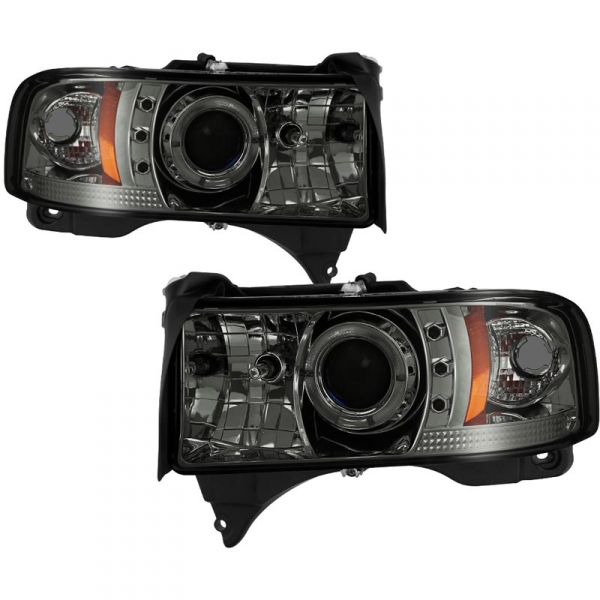 Image 1 for Spyder 5010100 Smoked Projector HeadLights w/ LED Halo