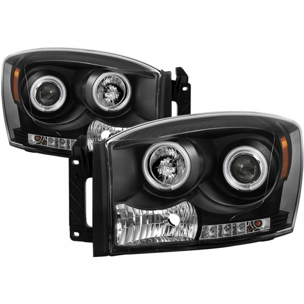 Image 1 for Spyder 5030061 Black Projector Headlights w/ CCFL Halo
