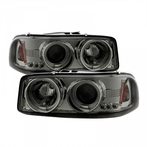 Head Lights Parking Gm Duramax 6 6l 2001 2004 Lb7 Spyder 5064141 Smoked Projector Headlights W Ccfl Halo