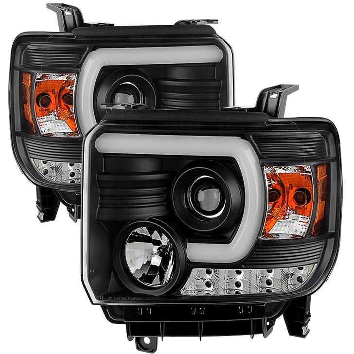 オージェライト Spyder 5080851 Black Projector Headlights with Light Bar DRL | XDP