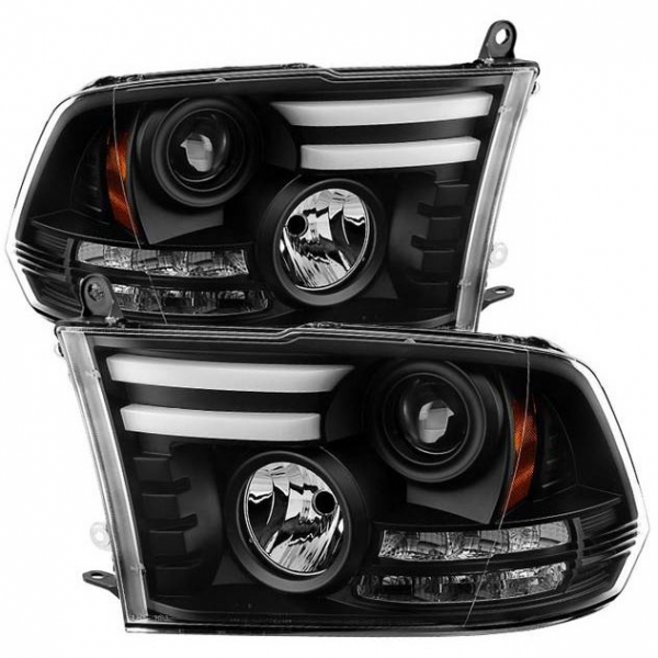 Spyder 5081001 Black Projector Headlights With Light Bar DRL | XDP