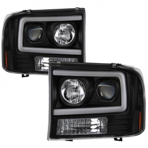 Spyder 5084491 Black Projector Headlights With Light Bar DRL