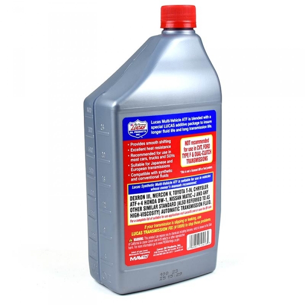 Lucas Oil 10418 Multi-Vehicle Automatic Transmission Fluid (ATF)