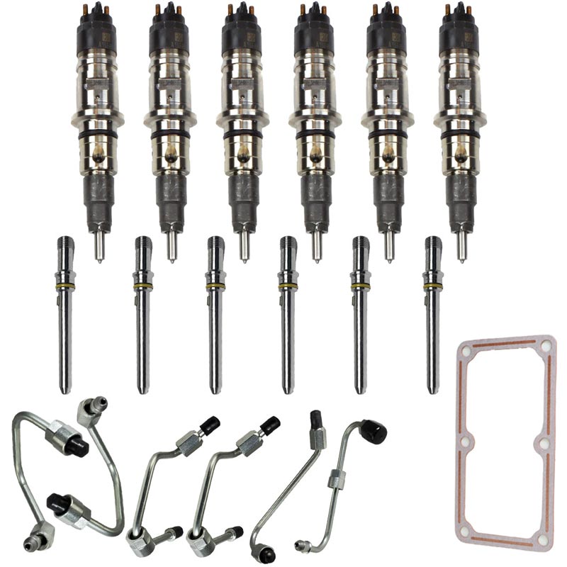 Industrial Injection 21C601 Reman Fuel Injector Set With Tubes & Lines