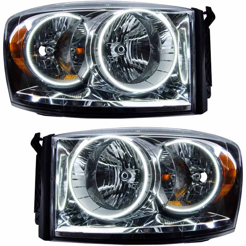 Oracle Chrome Headlights With LED Halo (2007-2008 Dodge Ram 2500/3500 ...