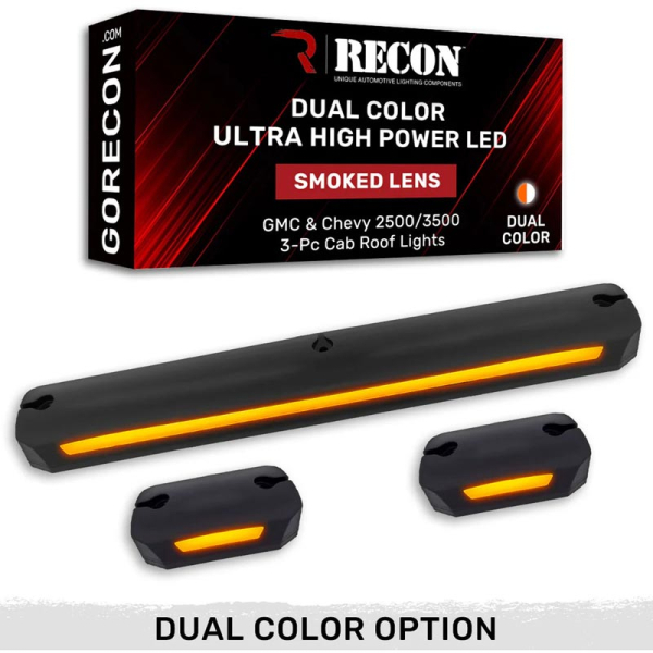 Recon 264156BKDCHP Smoked Lens Amber/White LED Cab Lights | XDP