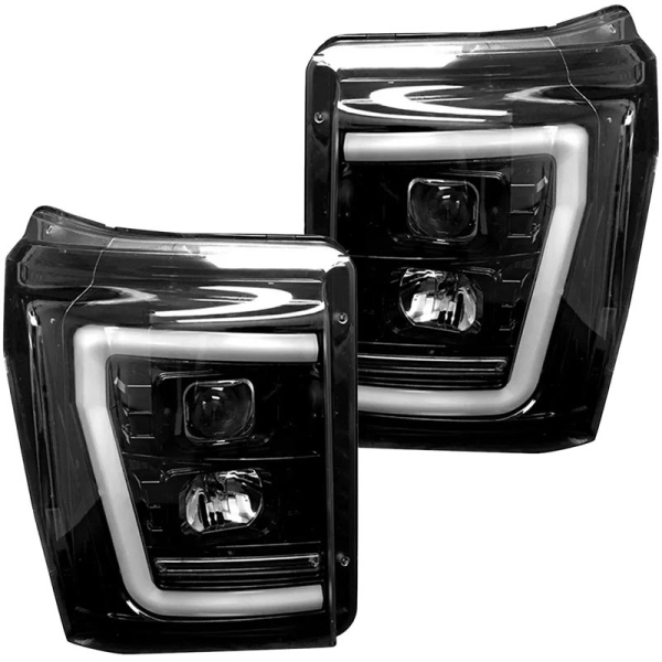 Image 1 for Recon 264272BKC Smoked Projector Headlights With OLED U-Bar