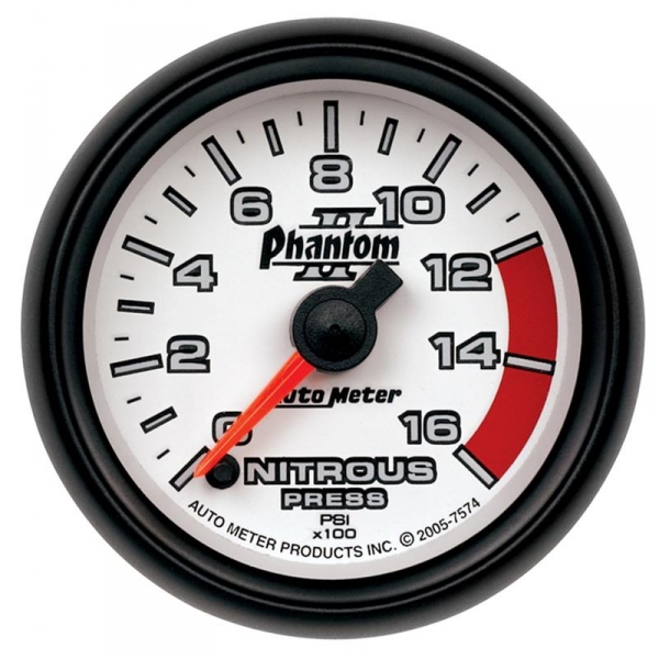 Image 1 for Auto Meter Phantom II Series Nitrous Pressure Gauge 7574